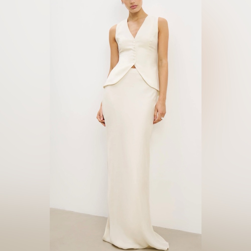 BOA Cupro Bias- Cut Maxi Skirt and Vest Two Piece Set